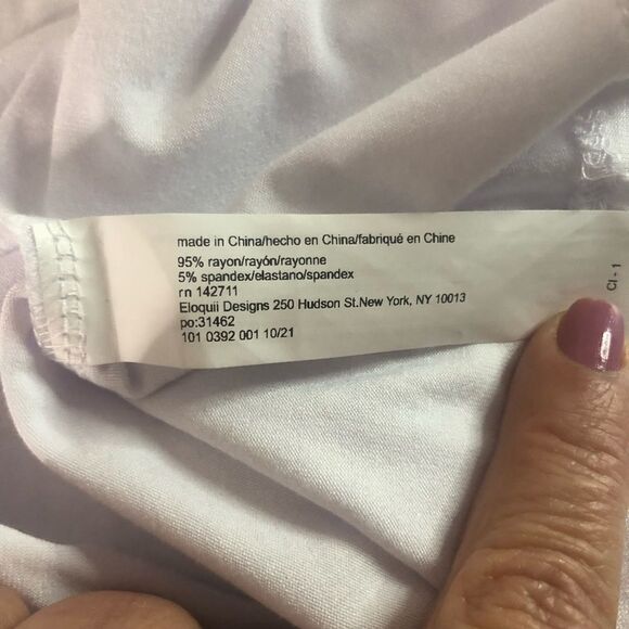 Eloquii Plus Size Crossover Cutout Neckline Top NWT White Size 22/24 - Picture 8 of 9